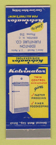 Matchbook Cover - Kelvinator Refrigerator Edenton NC Furniture