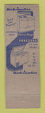 Matchbook Cover - Kelvinator Refrigerator Edenton NC Furniture