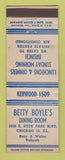 Matchbook Cover - Betty Boyle's Dining Room Chicago IL ADVANCE