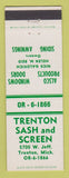 Matchbook Cover - Trenton Sash and Screen Trenton MI