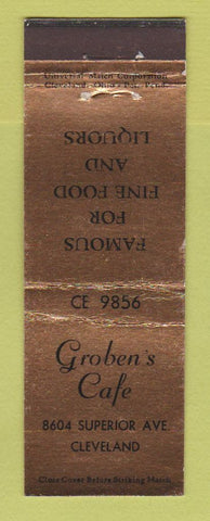 Matchbook Cover - Groben's Cafe Cleveland OH