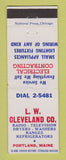 Matchbook Cover - LW Cleveland Radio TV Portland ME