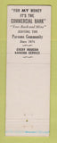 Matchbook Cover - Parsons Commercial Bank Parson KS