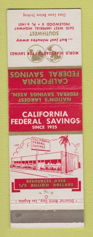Matchbook Cover - California Federal Savings Inglewood CA