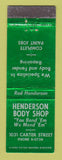 Matchbook Cover - Henderson Auto Body  Chattanooga TN WEAr