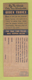 Matchbook Cover - Gruen Watches Richard's Jewelry Columbus OH