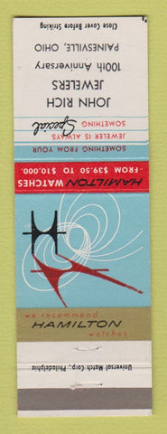 Matchbook Cover - Hamilton Watches John Rich Jewelry Painesville OH