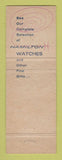 Matchbook Cover - Hamilton Watches John Rich Jewelry Painesville OH