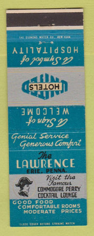 Matchbook Cover - Lawrence Hotel Erie PA