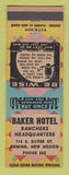 Matchbook Cover - Baker Hotel Deming NM owl