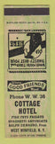 Matchbook Cover - Cottage Hotel West Winfield NY