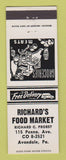 Matchbook Cover - Richard's Food Market Avondale PA
