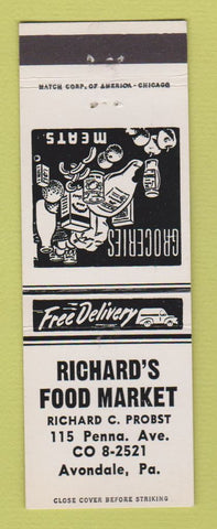 Matchbook Cover - Richard's Food Market Avondale PA
