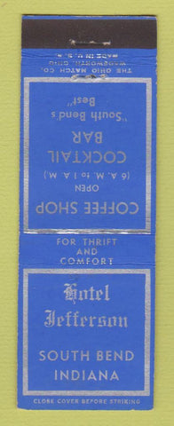 Matchbook Cover - Hotel Jefferson South Bend IN