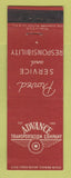Matchbook Cover - Advance Transportation Trucking Chicago IL Milwaukee