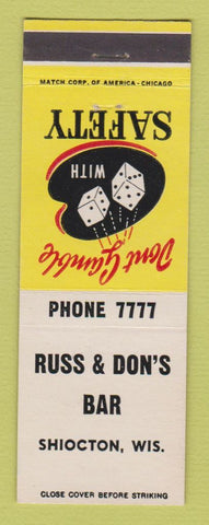 Matchbook Cover - Russ & Don's Bar Shiocton WI