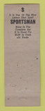 Matchbook Cover - The Sportsman Newark NJ sporting goods guns fishing tackle