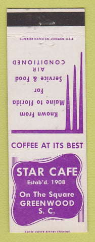 Matchbook Cover - Star Cafe Greenwood SC