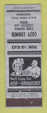 Matchbook Cover - Cozy Corner Black River Falls WI ADVANCE