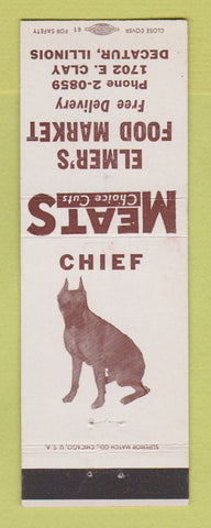 Matchbook Cover - Elmer's Food Market Grocery Decatur IL