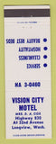Matchbook Cover - Vision City Motel Longview WA