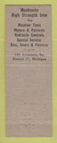 Matchbook Cover - Atlas Metal Foundry Meehanite Detroit MI