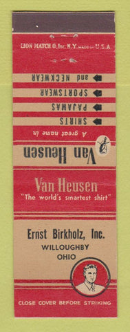 Matchbook Cover - Van Heusen Men's Clothes Ernst Birkholz Willoughby OH