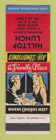 Matchbook Cover - Hilltop Lunch South Bend IN
