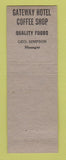 Matchbook Cover - Gateway Hotel El Paso TX Cigar Store