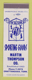 Matchbook Cover - Martin Thompson Sporting Goods Chattanooga TN