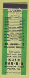 Matchbook Cover - Knights of Columbus BBQ Peoria IL Hudson Traveler Chevrolet