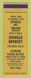 Matchbook Cover - Leonard Storage Delivery York PA