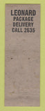 Matchbook Cover - Leonard Storage Delivery York PA