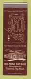 Matchbook Cover - First Peoples State Bank Traverse City MI Munson
