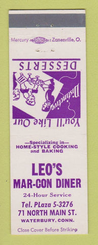 Matchbook Cover - Leo's Mar Con Diner Waterbury CT