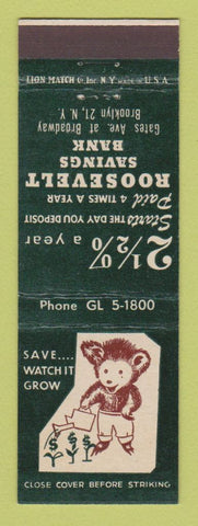 Matchbook Cover - Roosevelt Savings Bank Brooklyn NY