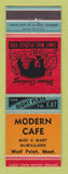 Matchbook Cover - Modern Cafe Wolf Point MT