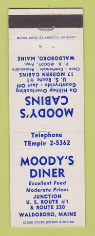 Matchbook Cover - Moody's Cabins Diner Waldoboro ME