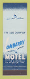 Matchbook Cover - Lombardy Motel Atlantic City NJ