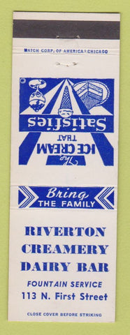 Matchbook Cover - Riverton Creamery Dairy Bar WY