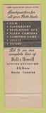 Matchbook Cover - Bell and Howell Movie Camero Glen Ray Photo Meadville PA