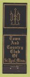 Matchbook Cover - Town and Country Club of St Paul MN