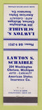 Matchbook Cover - Lawton Schaible Insurance American States Chelsea MI