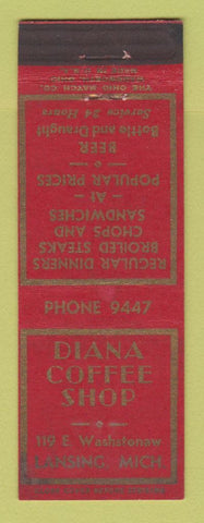 Matchbook Cover - Diana Coffee Shop Lansing MI WEAR