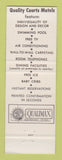Matchbook Cover - Quality Courts Motels Perkins Littleton NH