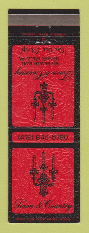 Matchbook Cover - Town and Country Beaver Falls PA