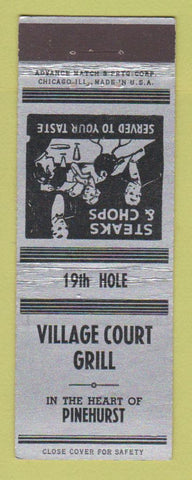 Matchbook Cover - Village Court Grill Pinehurst NC