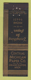Matchbook Cover - Central Michigan Paper Grand Rapids MI