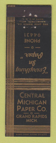 Matchbook Cover - Central Michigan Paper Grand Rapids MI