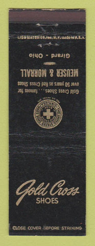 Matchbook Cover - Gold Cross Shoes Meuser Morrall Girard OH